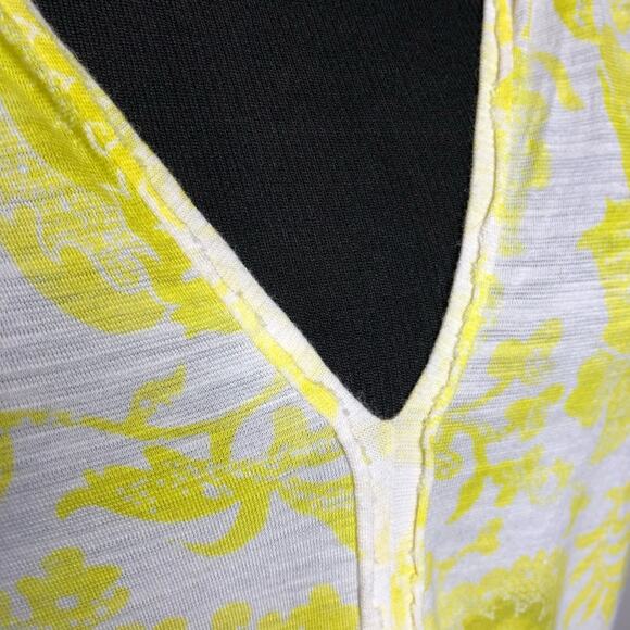 Anthropologie Pilcro yellow white floral v neck knit top size Extra Large XL - Picture 5 of 15